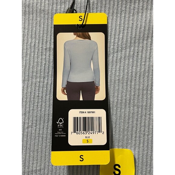 Banana Republic Womens Small Ribbed Knit Top Blue Long Sleeve Boat Neck NWT - Picture 5 of 11